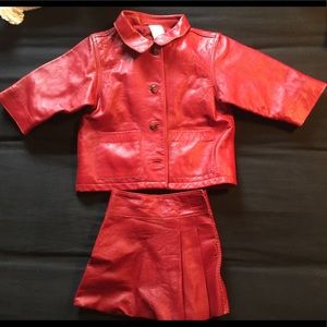 Baby gap leather jacket and skirt 12-18 mos